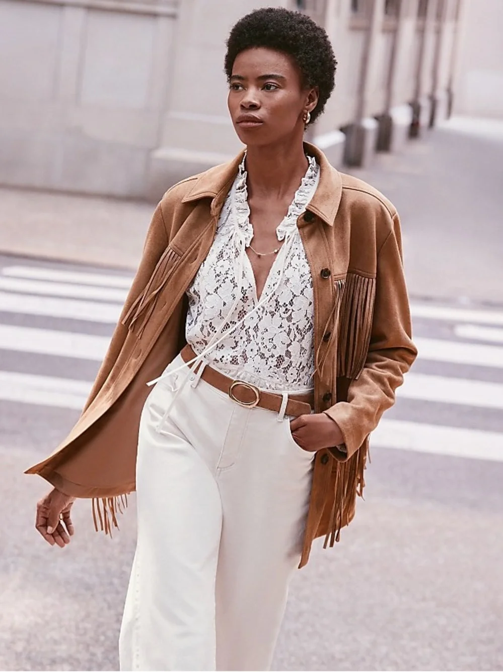 Nasty Gal Faux Suede Fringe Jacket NWT - Picture 9 of 9